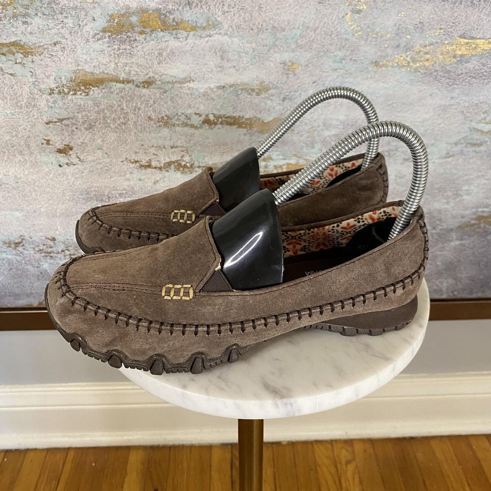 Skechers Relaxed Fit Shoes Womens Size 6.5 Brown Leather Moccasin Flats SN 48930